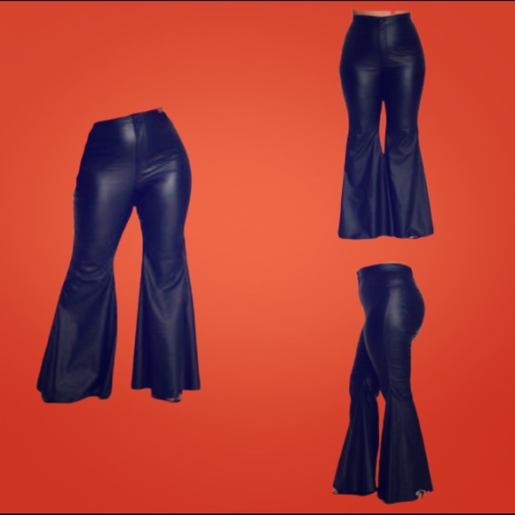 Plus size stretch faux leather pants - Picture 2 of 5